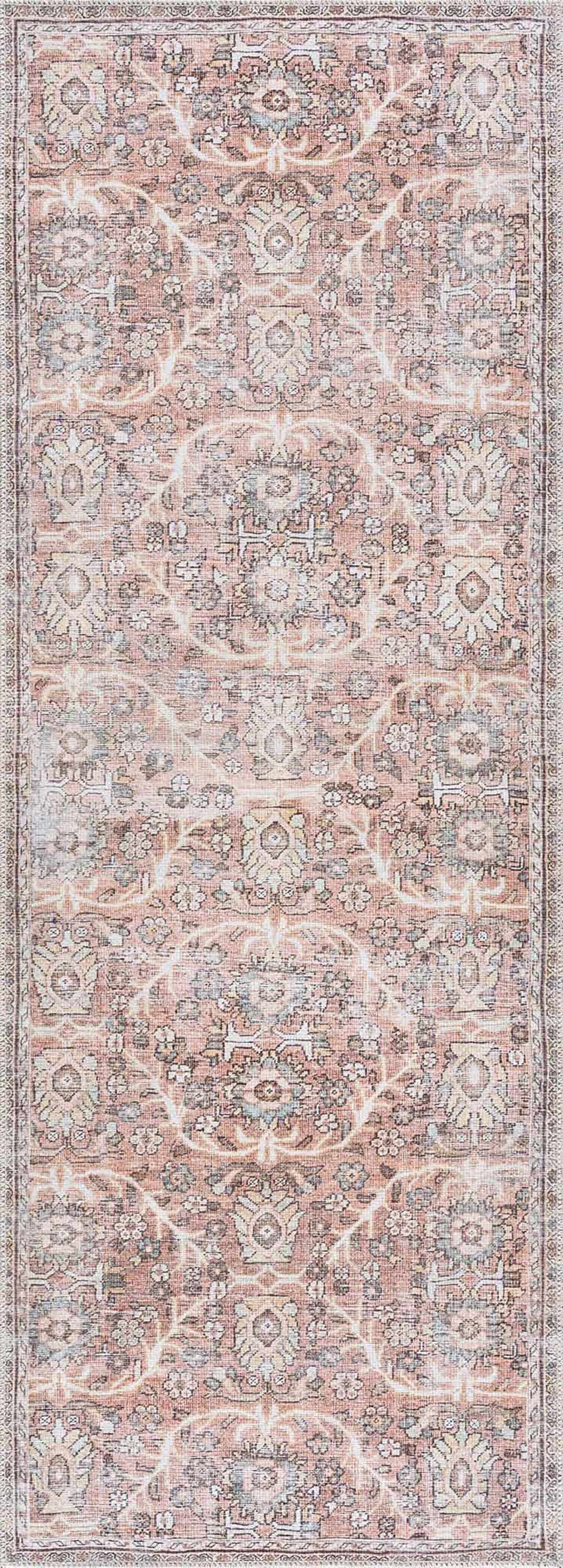 Urpi Rose & Brown Washable Area Rug from PriceLows™