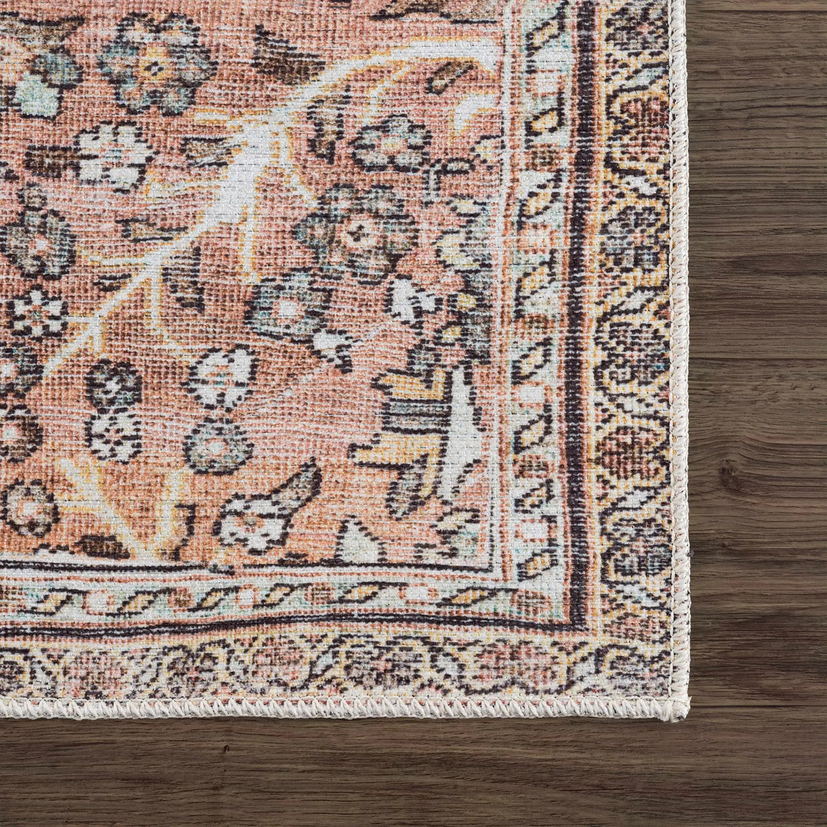 Urpi Rose & Brown Washable Area Rug from PriceLows™