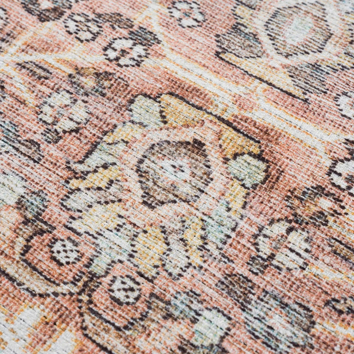Urpi Rose & Brown Washable Area Rug from PriceLows™