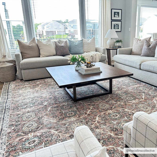 Urpi Rose & Brown Washable Area Rug from PriceLows™