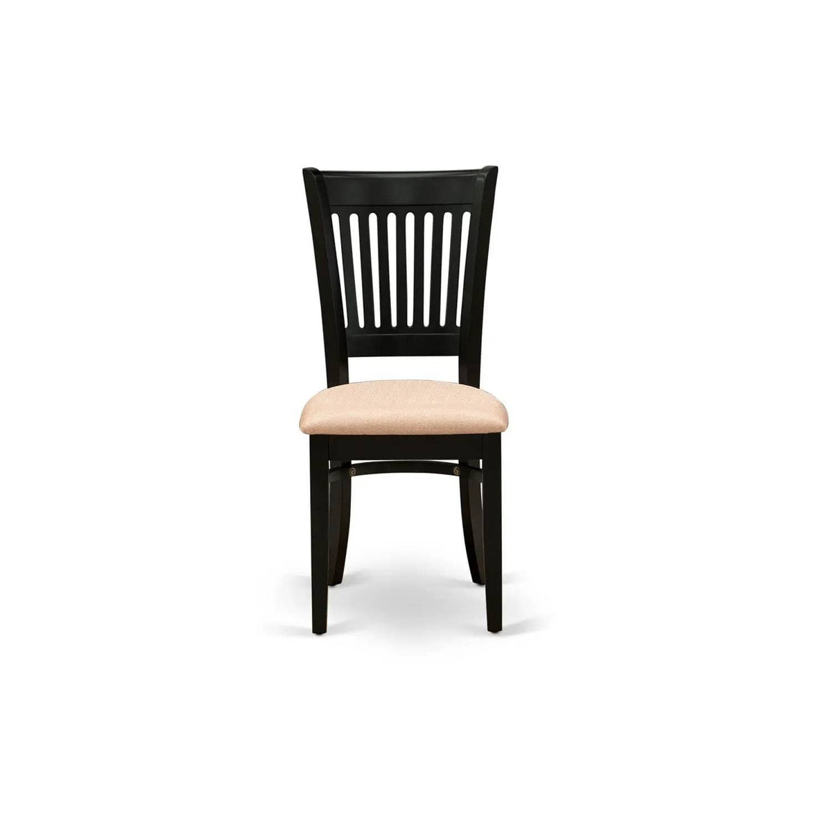 EAST WEST FURNITURE ANVA5-BLK-C 5-Pc Dinette Room Set- 4 Wooden Chair and Modern | 5-Piece Set | Solid Wood & Linen | Linen Fabric Seat and Slatted Chair Back (Black Finish)
