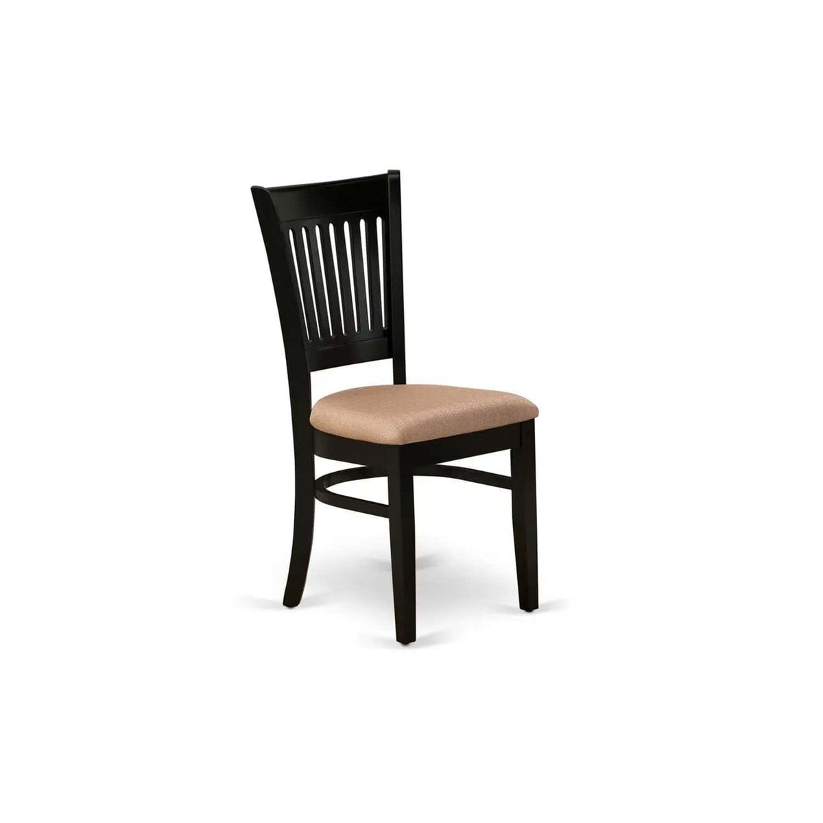 EAST WEST FURNITURE ANVA5-BLK-C 5-Pc Dinette Room Set- 4 Wooden Chair and Modern | 5-Piece Set | Solid Wood & Linen | Linen Fabric Seat and Slatted Chair Back (Black Finish)
