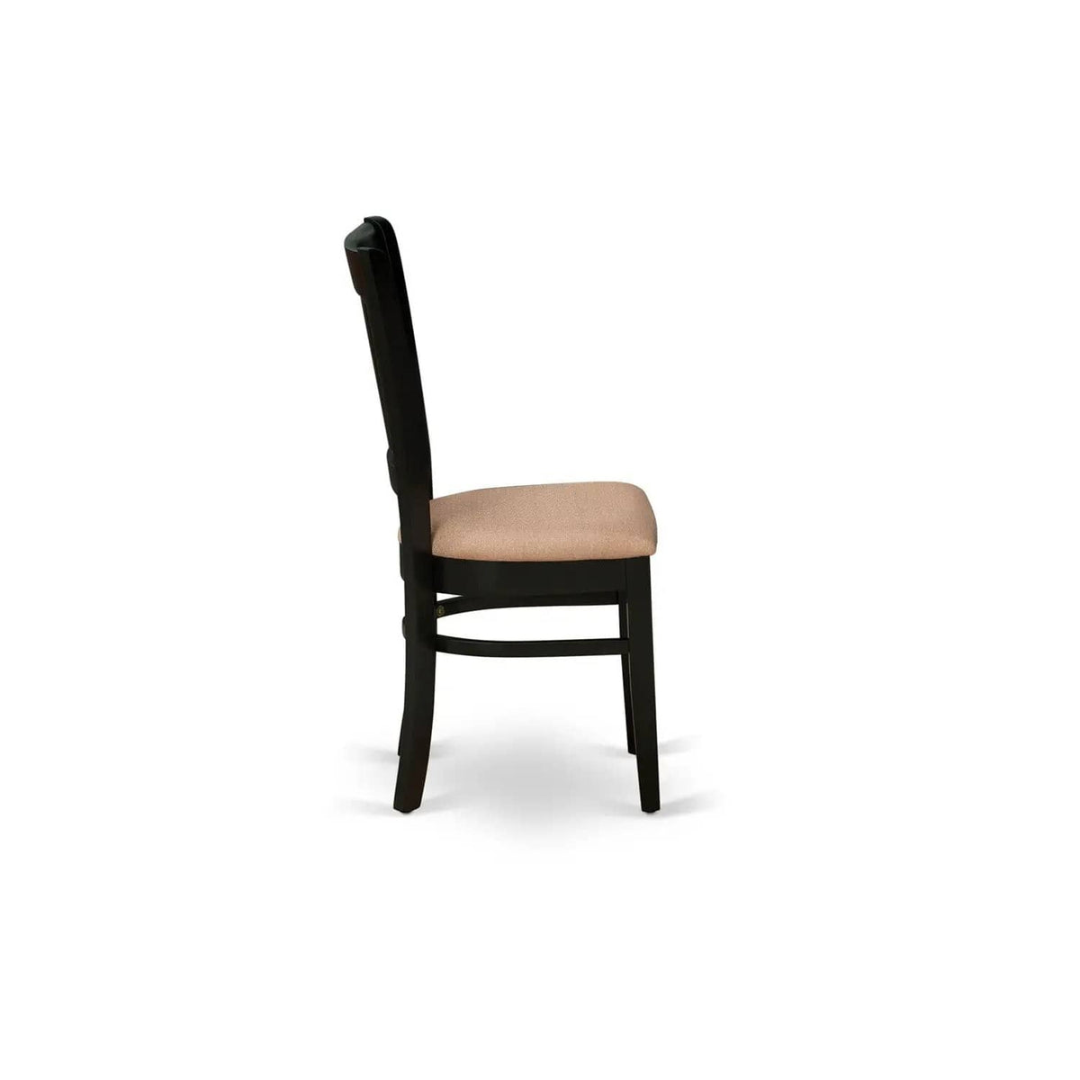 EAST WEST FURNITURE ANVA3-BLK-C 3-Pc Kitchen Dining Set- 2 Wood Chair and Kitchen | 3-Piece Set | Solid Wood & Linen | Linen Fabric Seat and Slatted Chair Back (Black Finish)