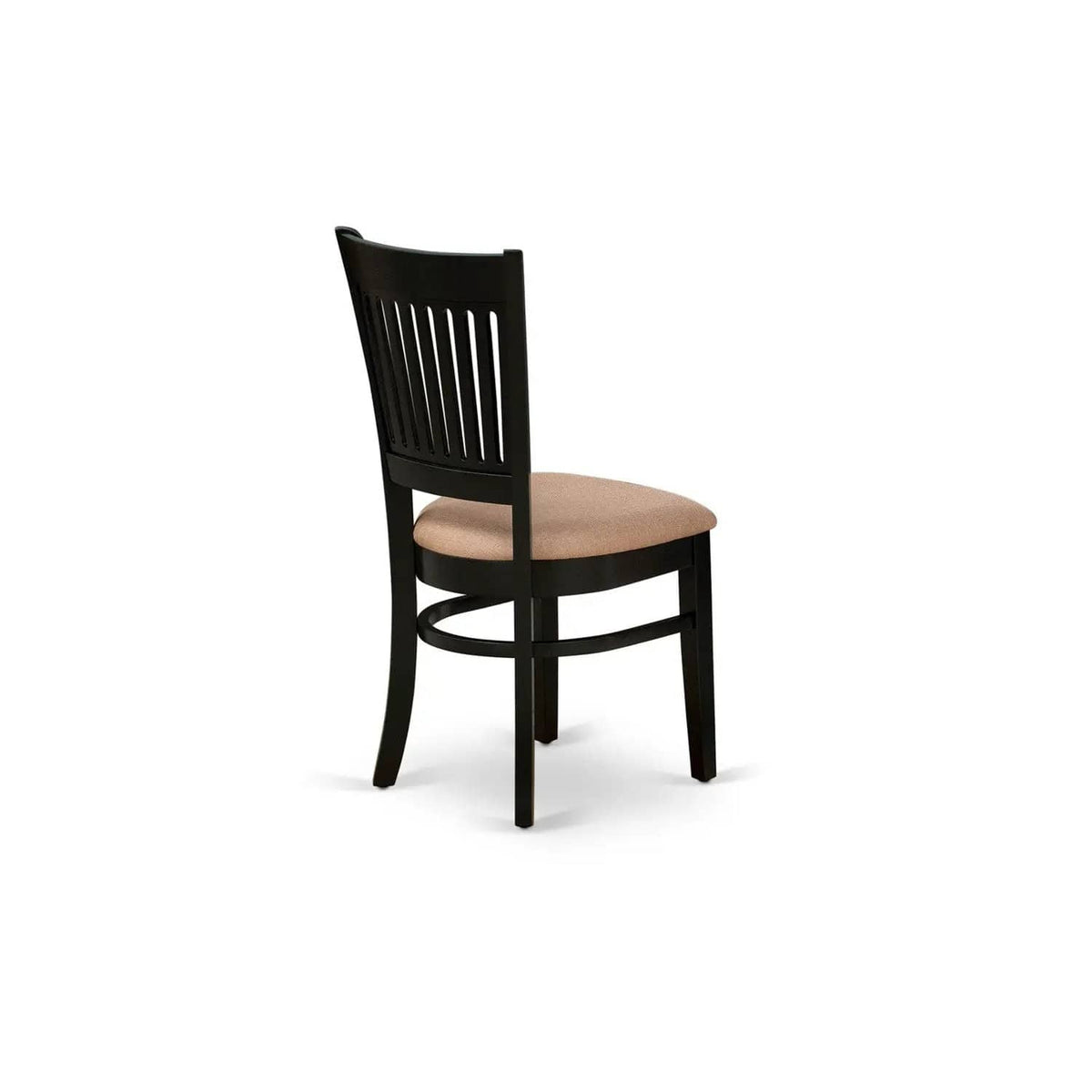 EAST WEST FURNITURE ANVA3-BLK-C 3-Pc Kitchen Dining Set- 2 Wood Chair and Kitchen | 3-Piece Set | Solid Wood & Linen | Linen Fabric Seat and Slatted Chair Back (Black Finish)