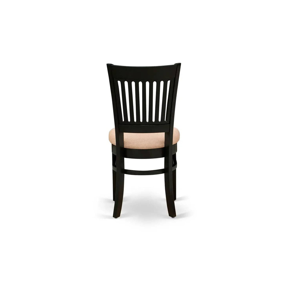 EAST WEST FURNITURE ANVA3-BLK-C 3-Pc Kitchen Dining Set- 2 Wood Chair and Kitchen | 3-Piece Set | Solid Wood & Linen | Linen Fabric Seat and Slatted Chair Back (Black Finish)