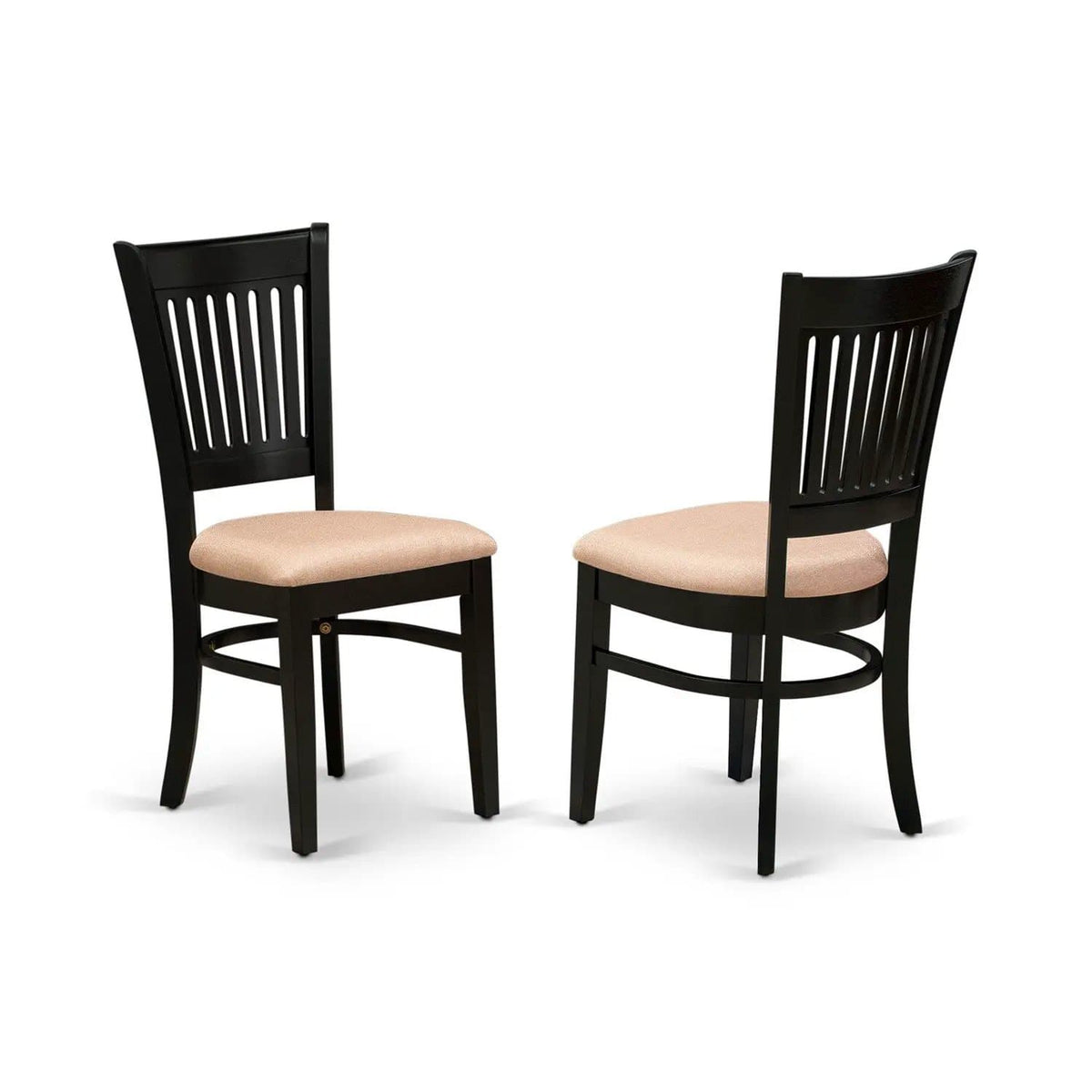 EAST WEST FURNITURE ANVA5-BLK-C 5-Pc Dinette Room Set- 4 Wooden Chair and Modern | 5-Piece Set | Solid Wood & Linen | Linen Fabric Seat and Slatted Chair Back (Black Finish)
