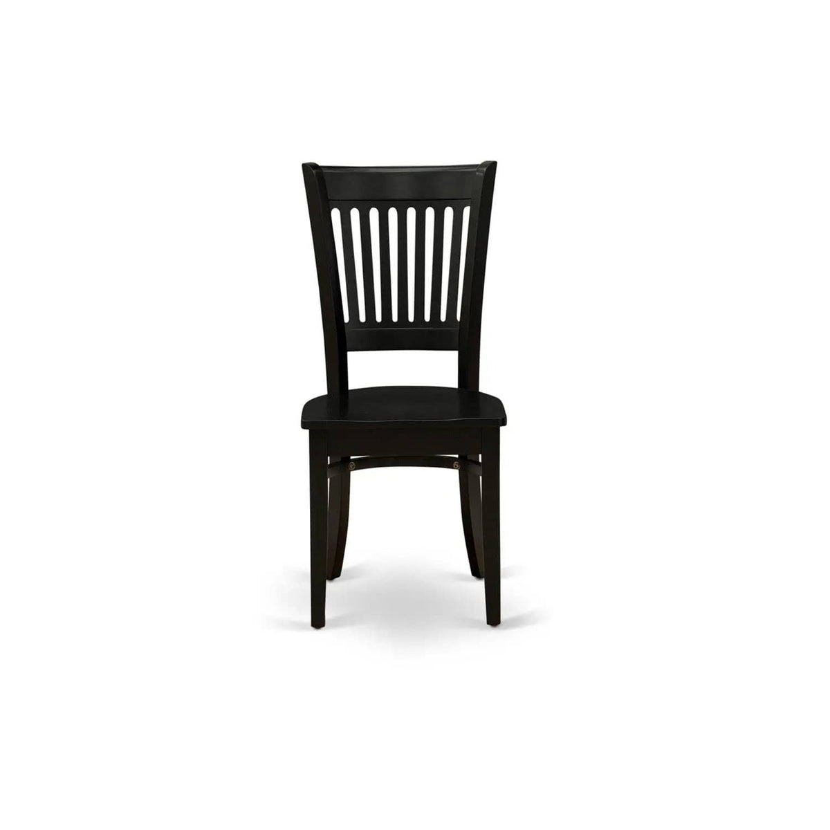 EAST WEST FURNITURE AMVA5-BLK-W 5-Piece Kitchen Dining Set- 4 Dining Chair and | 5-Piece Set | Solid Wood | Wooden Seat and Slatted Chair Back (Black Finish)