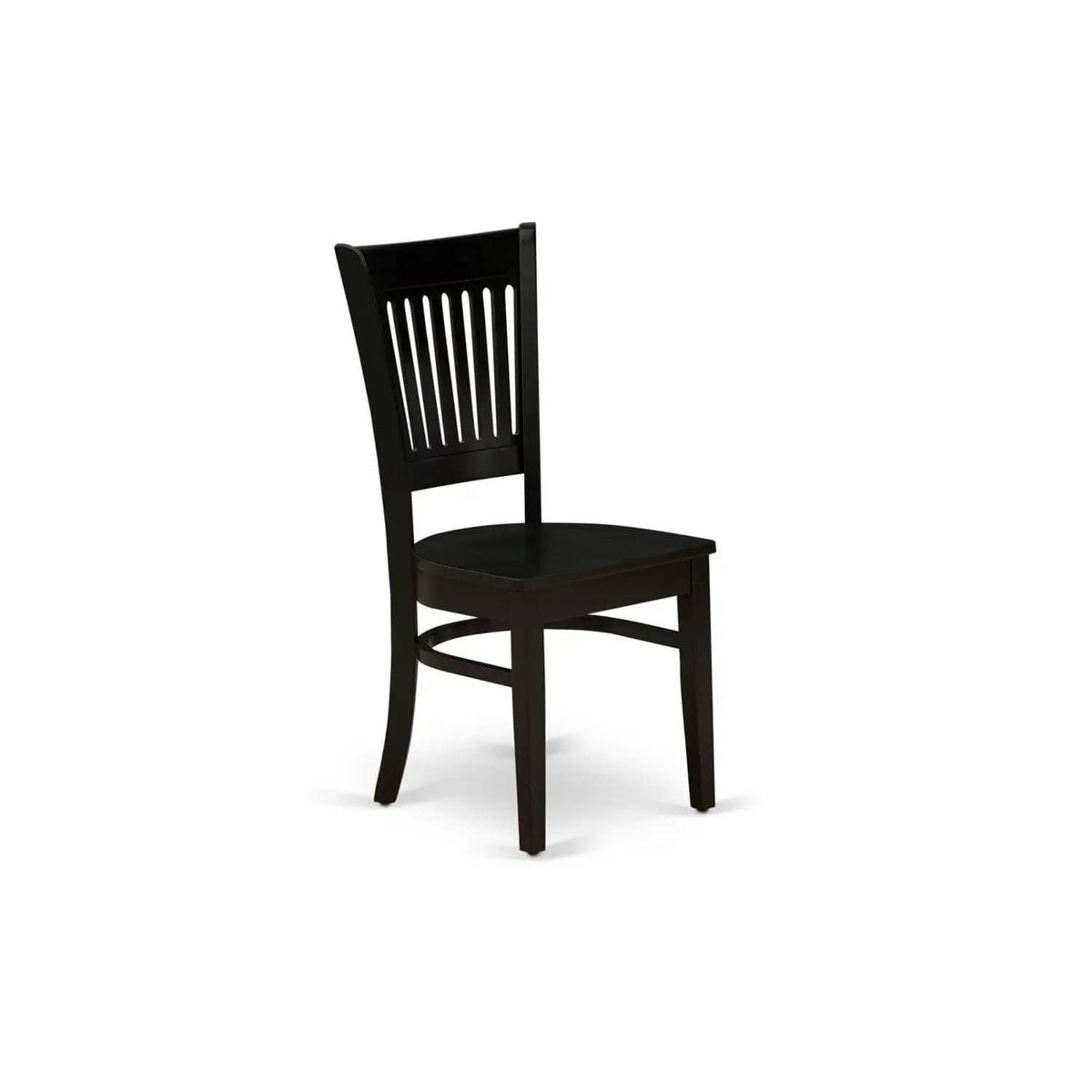 EAST WEST FURNITURE AMVA5-BLK-W 5-Piece Kitchen Dining Set- 4 Dining Chair and | 5-Piece Set | Solid Wood | Wooden Seat and Slatted Chair Back (Black Finish)