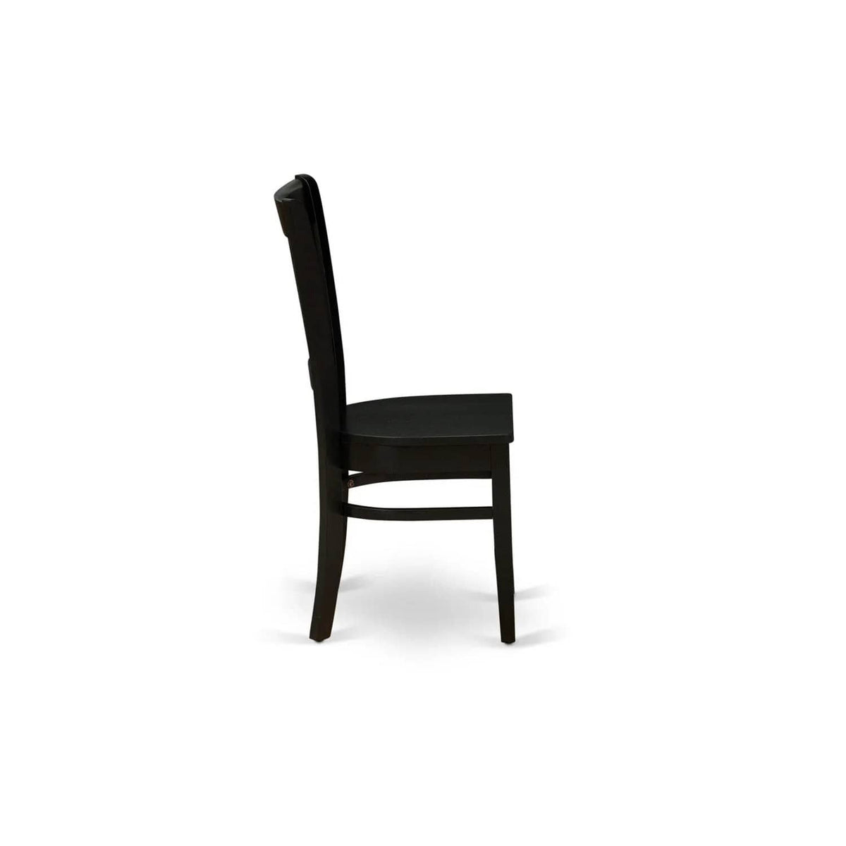 EAST WEST FURNITURE AMVA5-BLK-W 5-Piece Kitchen Dining Set- 4 Dining Chair and | 5-Piece Set | Solid Wood | Wooden Seat and Slatted Chair Back (Black Finish)