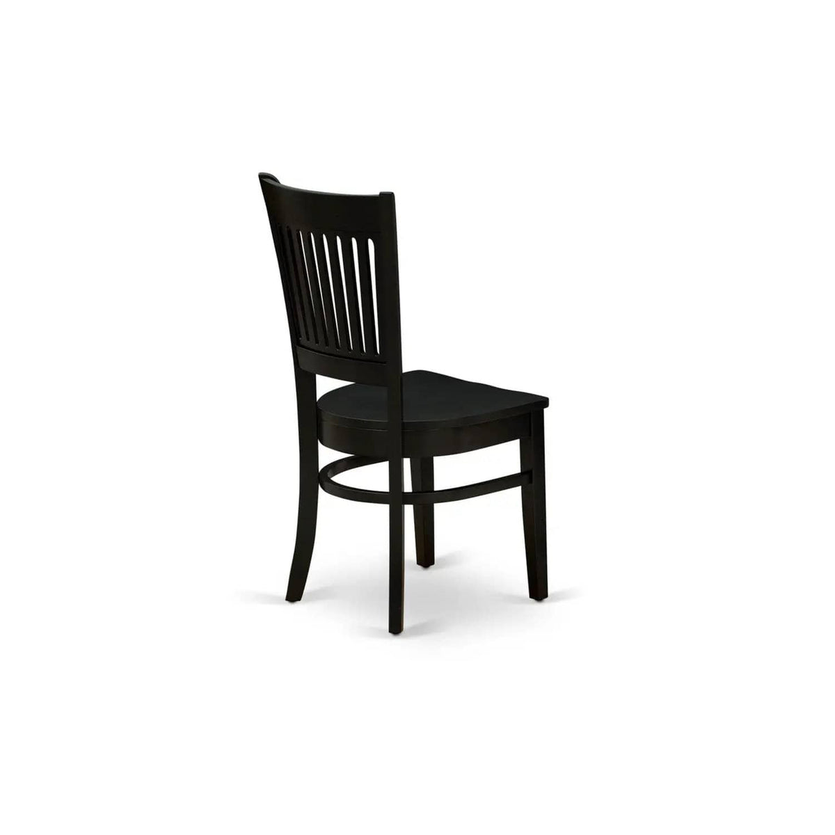 EAST WEST FURNITURE AMVA5-BLK-W 5-Piece Kitchen Dining Set- 4 Dining Chair and | 5-Piece Set | Solid Wood | Wooden Seat and Slatted Chair Back (Black Finish)