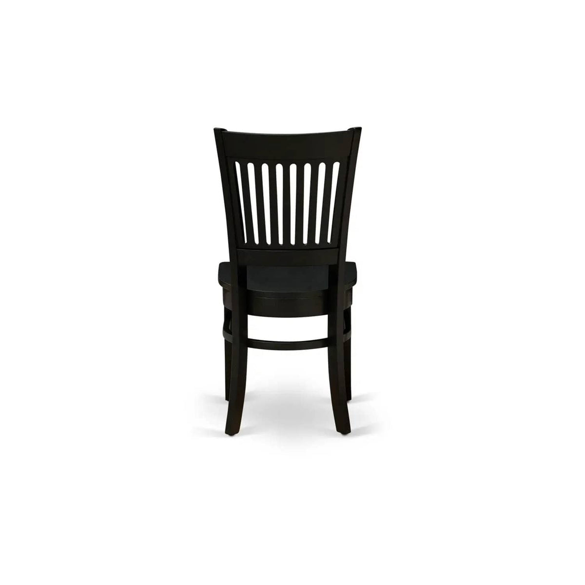 EAST WEST FURNITURE AMVA3-BLK-W 3-Pc Dinette Room Set- 2 Modern Dining Room Chair | 3-Piece Set | Solid Wood | Wooden Seat and Slatted Chair Back (Black Finish)