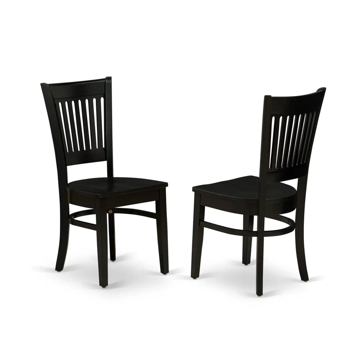 EAST WEST FURNITURE AMVA5-BLK-W 5-Piece Kitchen Dining Set- 4 Dining Chair and | 5-Piece Set | Solid Wood | Wooden Seat and Slatted Chair Back (Black Finish)