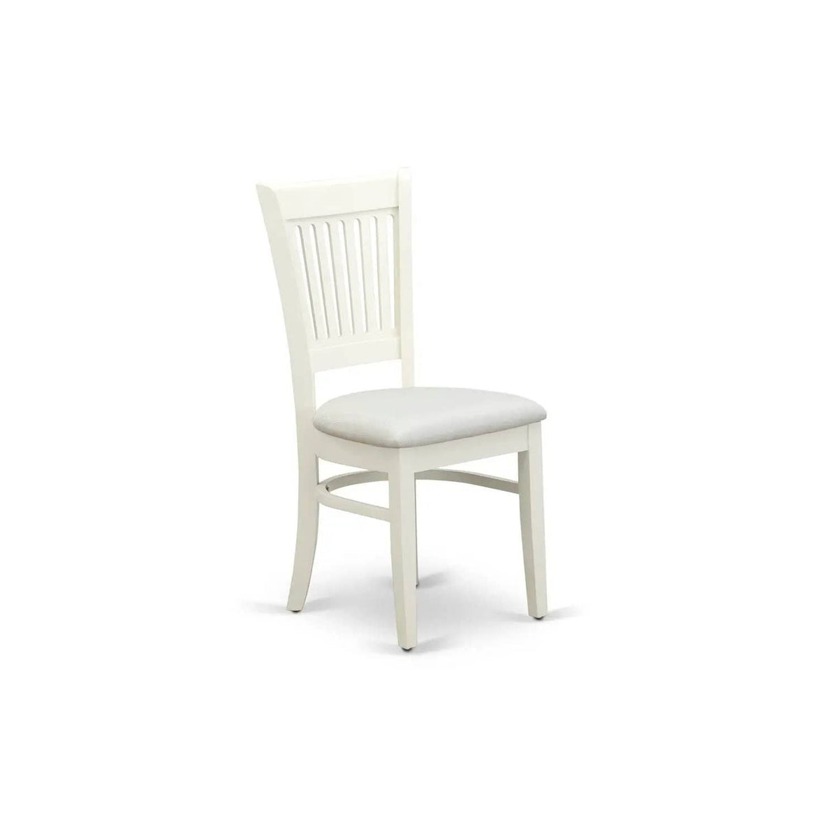 EAST WEST FURNITURE AMVA5-LWH-C 5-Piece Dinette Room Set- 4 dining room chairs and | 5-Piece Set | Solid Wood & Linen | Linen Fabric Seat and Slatted Chair Back (linen white Finish)