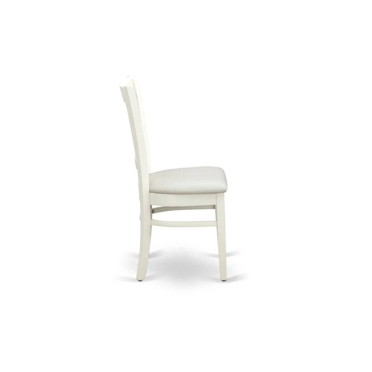 EAST WEST FURNITURE ANVA5-LWH-C 5-Piece Dining Table Set- 4 dining room chairs and | 5-Piece Set | Solid Wood & Linen | Linen Fabric Seat and Slatted Chair Back (linen white Finish)