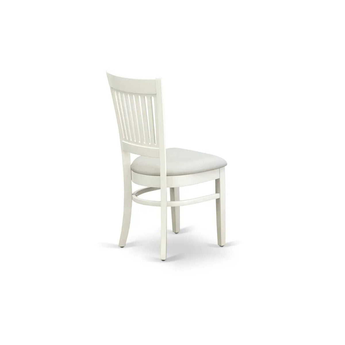 EAST WEST FURNITURE ANVA5-LWH-C 5-Piece Dining Table Set- 4 dining room chairs and | 5-Piece Set | Solid Wood & Linen | Linen Fabric Seat and Slatted Chair Back (linen white Finish)