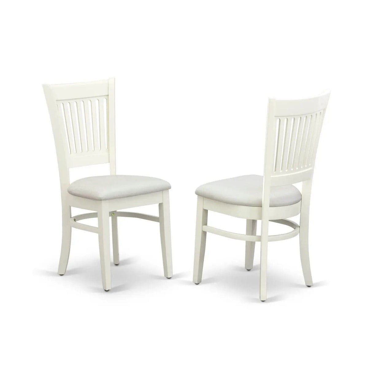 EAST WEST FURNITURE AMVA5-LWH-C 5-Piece Dinette Room Set- 4 dining room chairs and | 5-Piece Set | Solid Wood & Linen | Linen Fabric Seat and Slatted Chair Back (linen white Finish)