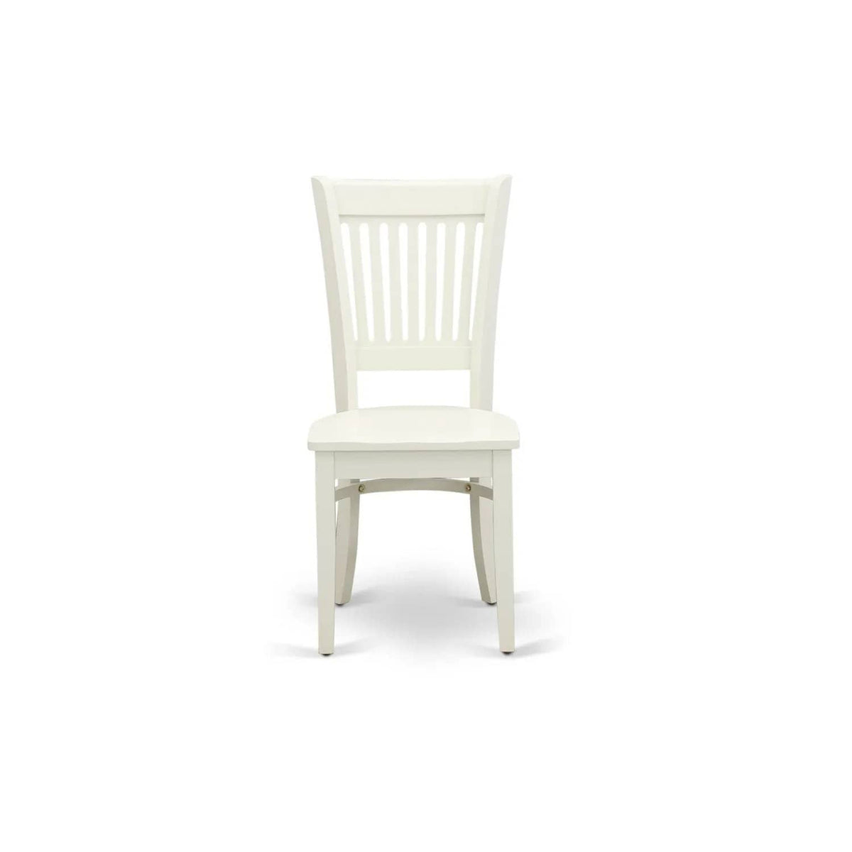EAST WEST FURNITURE ANVA5-LWH-W 5-Piece Kitchen Dining Set- 4 Wooden Chairs and | 5-Piece Set | Solid Wood & Linen | Wooden Seat and Slatted Chair Back (linen white Finish)