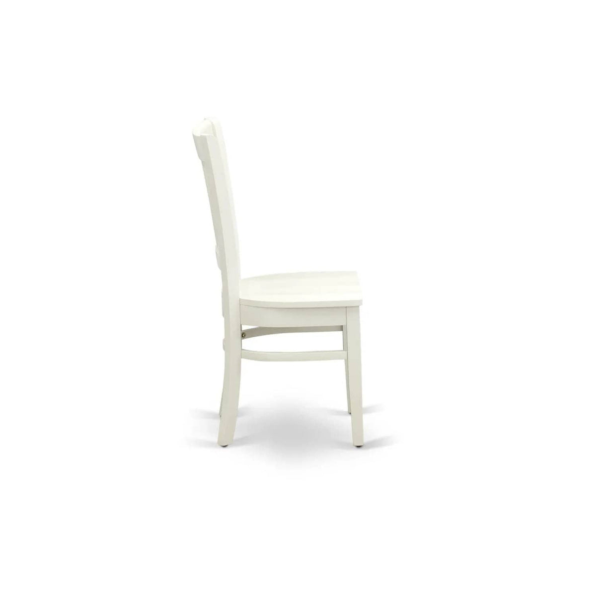 EAST WEST FURNITURE ANVA5-LWH-W 5-Piece Kitchen Dining Set- 4 Wooden Chairs and | 5-Piece Set | Solid Wood & Linen | Wooden Seat and Slatted Chair Back (linen white Finish)