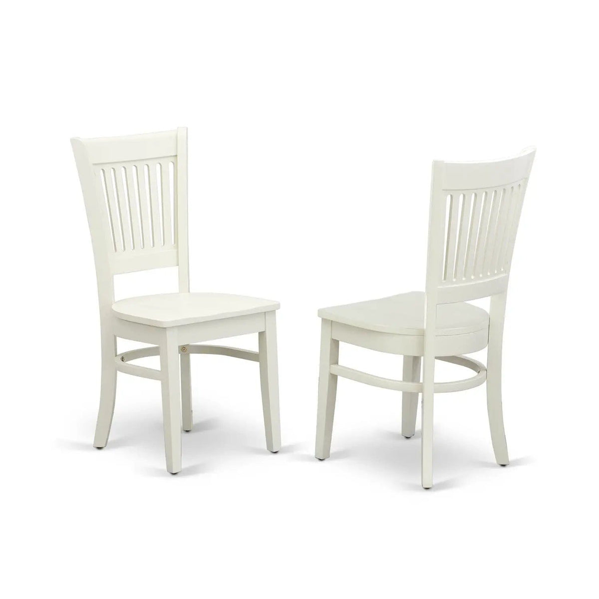 EAST WEST FURNITURE ANVA5-LWH-W 5-Piece Kitchen Dining Set- 4 Wooden Chairs and | 5-Piece Set | Solid Wood & Linen | Wooden Seat and Slatted Chair Back (linen white Finish)