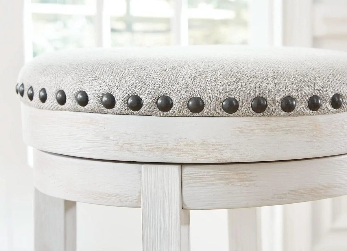 Valebeck 24Inch Counter Height Swivel Stool White Black from PriceLows™