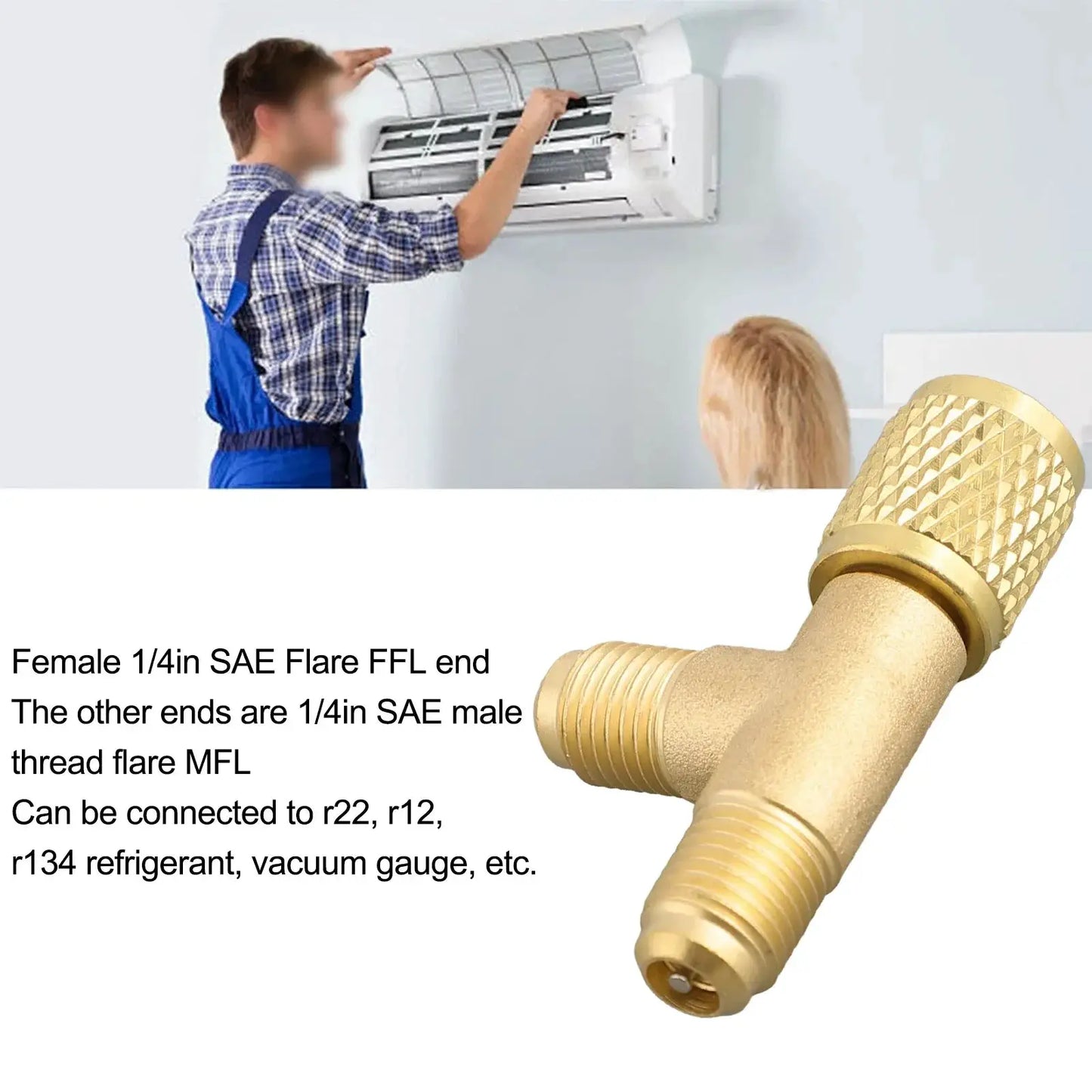 Valve Tee Adapter Brass Quick Connect SAE | PriceLows™