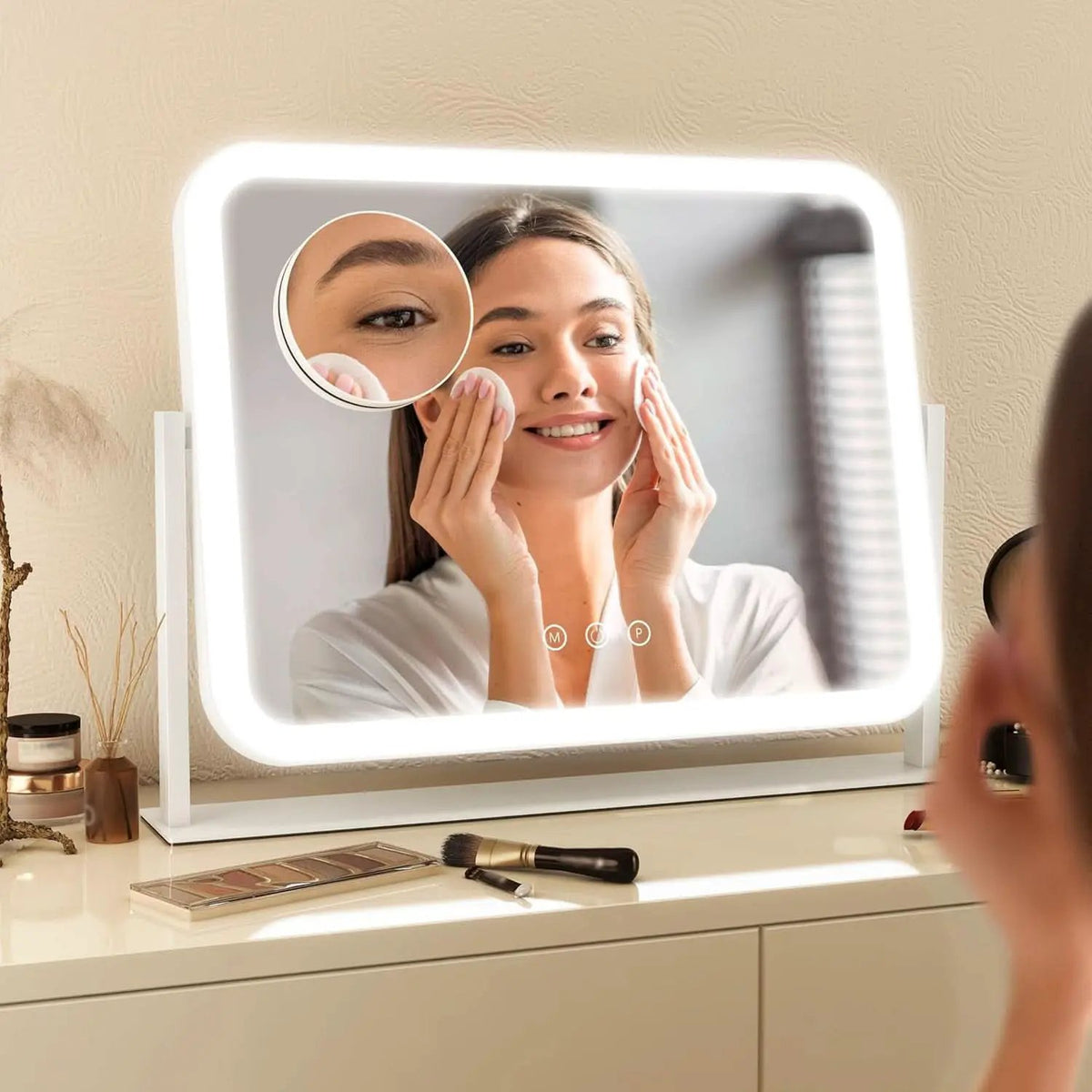 Vanity Mirror With Lights 17x13 Inches White Dimmable from PriceLows™