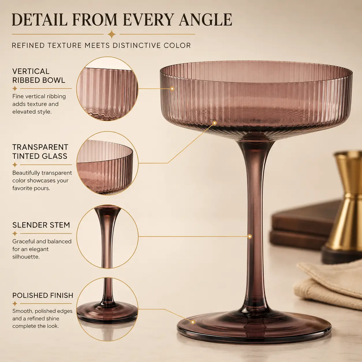 Venus Champagne Coupe Glassware Set | Set Of 6