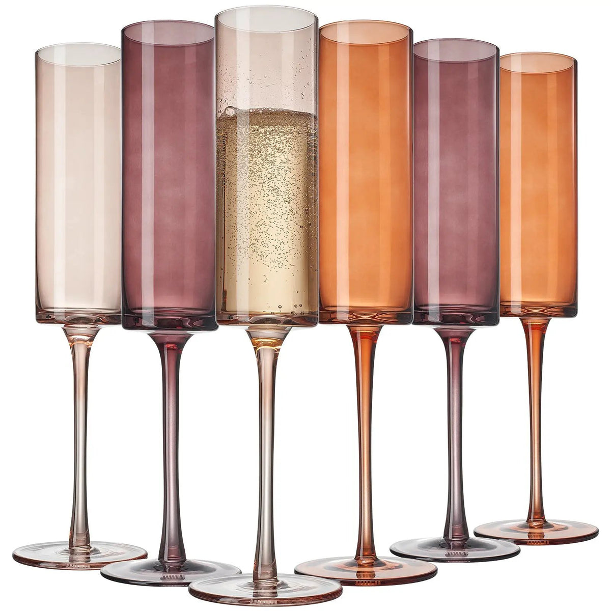 Venus Champagne Flute Glassware, Set of 6 from PriceLows™