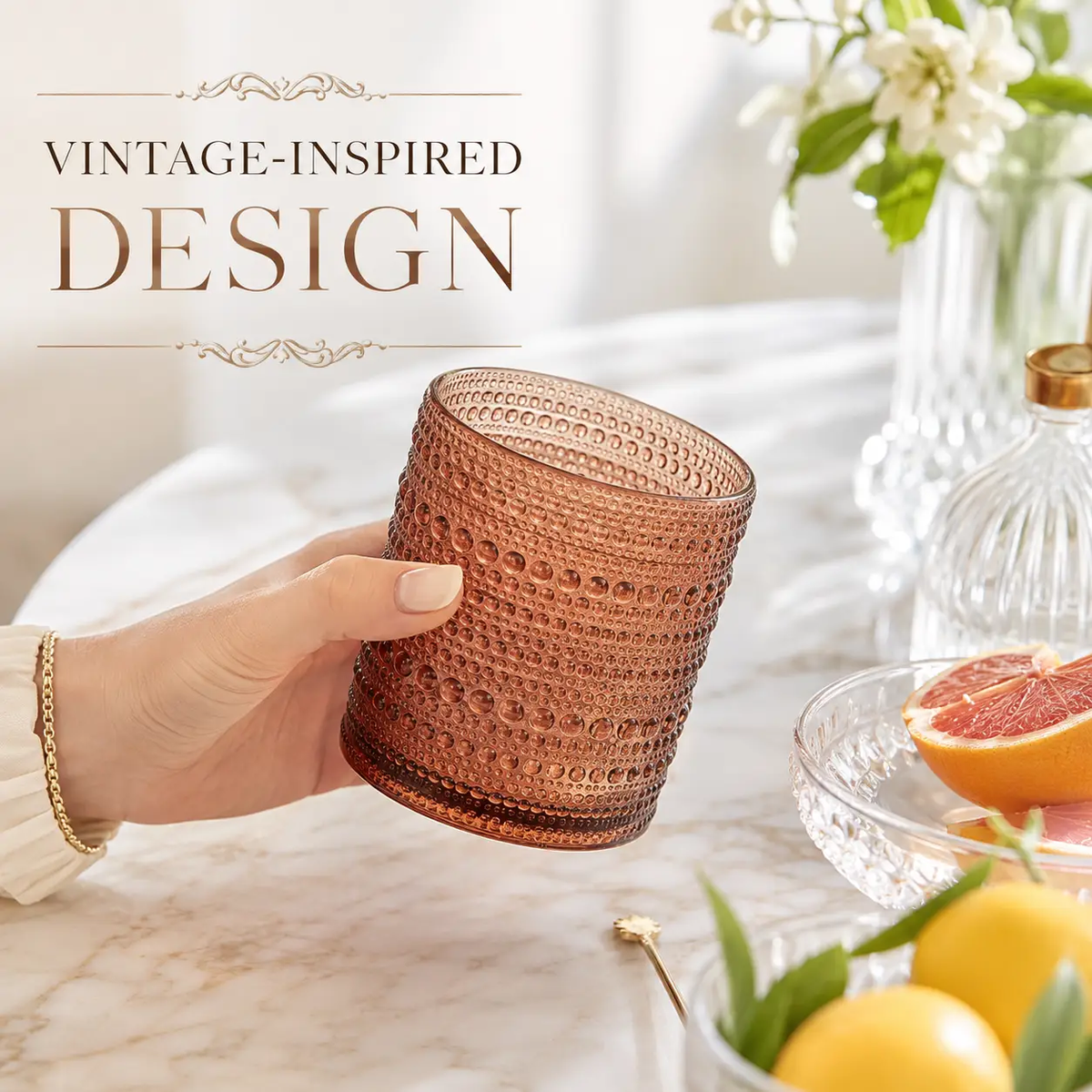 Venus Hobnail Whiskey Glassware | Set Of 6
