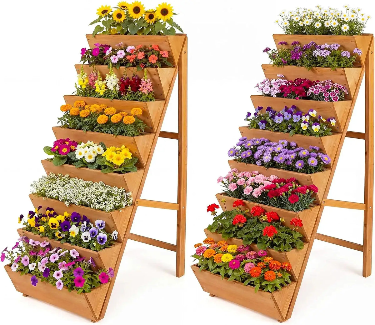 Vertical Raised Garden Bed, Freestanding Wood Elevated Planter Box w/Legs for Growing Vegetables Flowers Herbs, Indoor O from PriceLows™