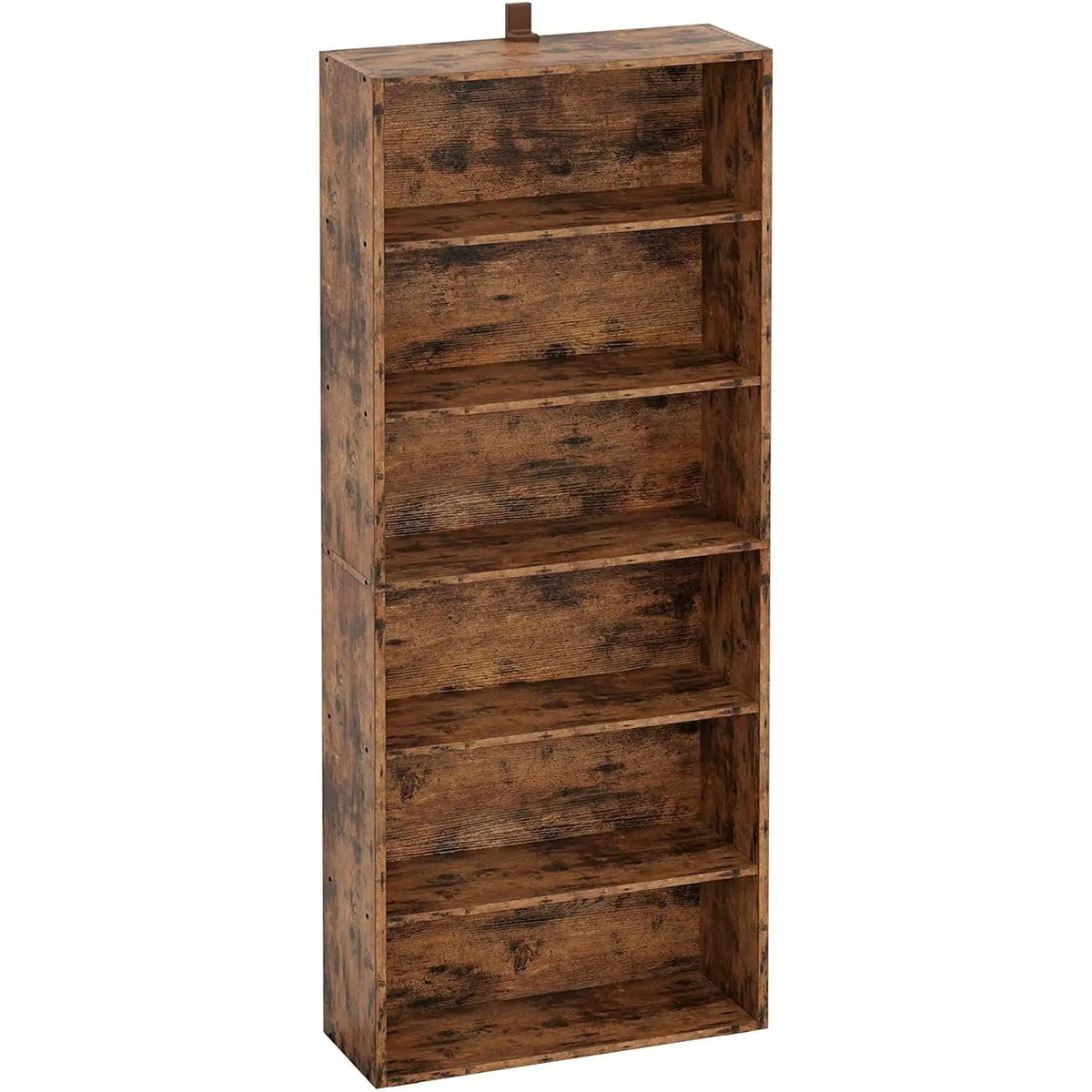 Vintage Brown 6 Shelf Floor Bookcase 70 Inch Tall Unit from PriceLows™