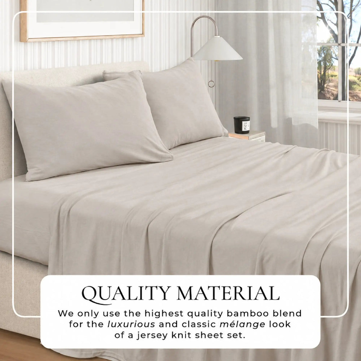 Viscose from Bamboo & Cotton Blend Jersey Knit Sheets