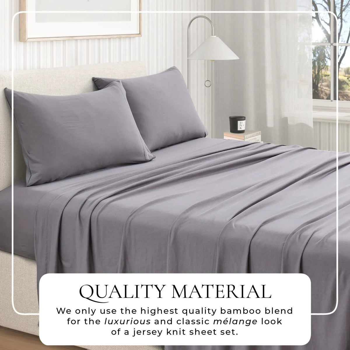 Viscose from Bamboo & Cotton Blend Jersey Knit Sheets