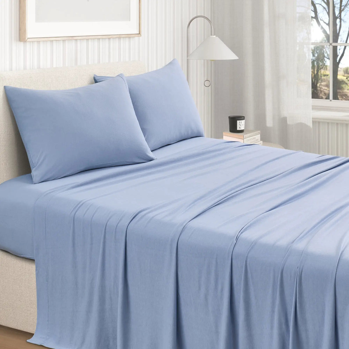 Viscose from Bamboo & Cotton Blend Jersey Knit Sheets