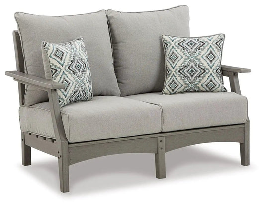 Visola Loveseat With Cushion | 54 x 32.5 x 37 in | Polyester & Fabric | Gray