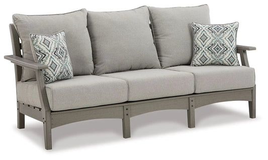 Visola Sofa with Cushion | 79.75 x 32.5 x 37 in | Polyester & Fabric | Gray