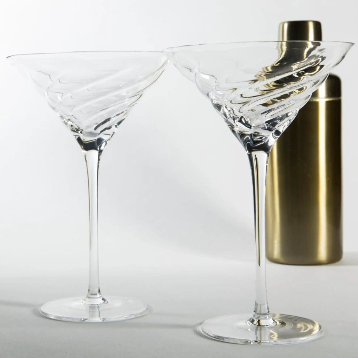 Vortex Crystal Martini Glasses | Spiral Vortex Pattern | Set Of Two