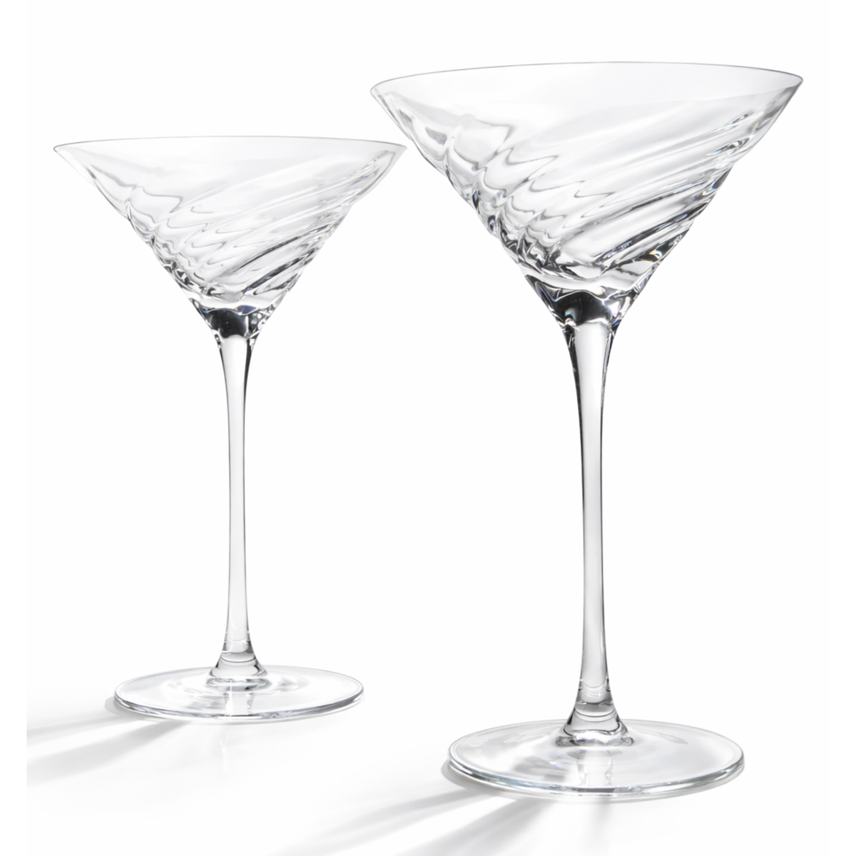 Vortex Crystal Martini Glasses | Spiral Vortex Pattern | Set Of Two