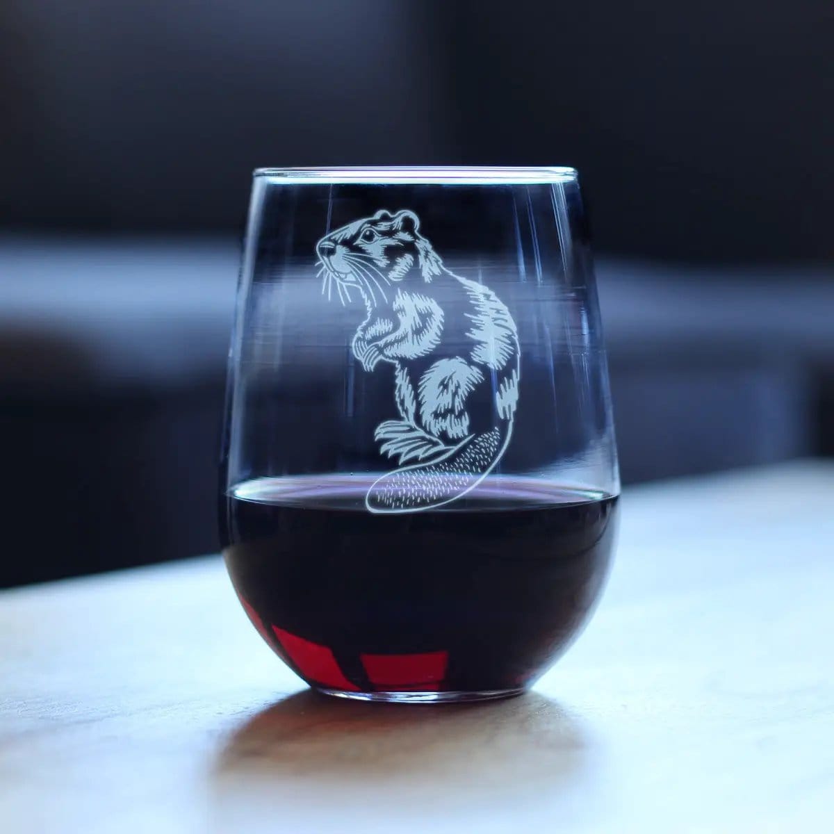 Etched Stemless Wine Glass | 17 oz | Dishwasher Safe | Beaver Engraved