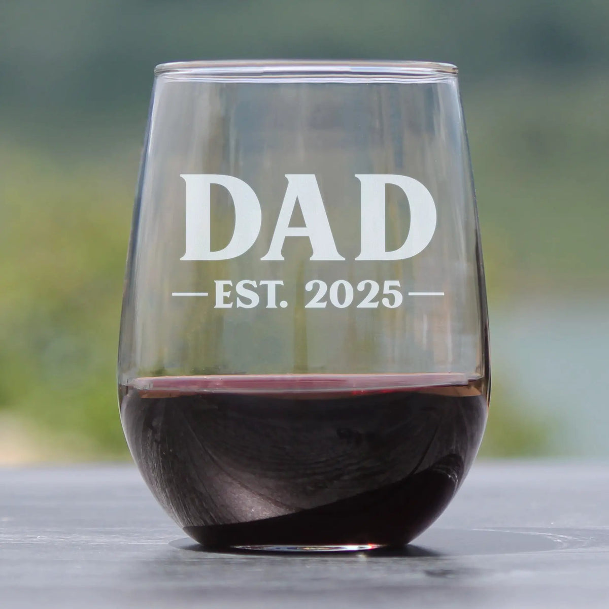 Stemless Wine Glass | 17 Oz Capacity | Hand Etched Lettering | Large