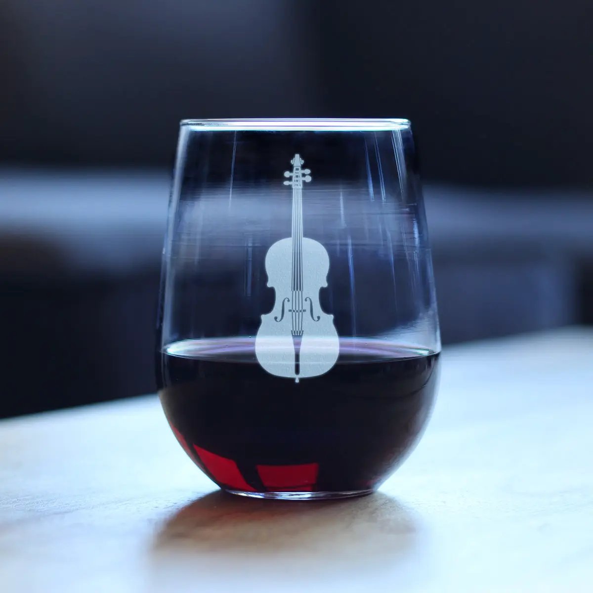 Cello Stemless Wine Glass | Hand Etched | 17 Ounce Capacity
