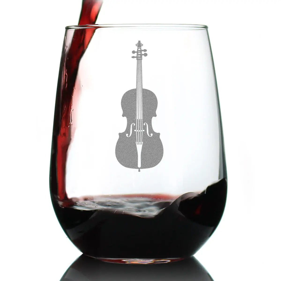 Cello Stemless Wine Glass | Hand Etched | 17 Ounce Capacity