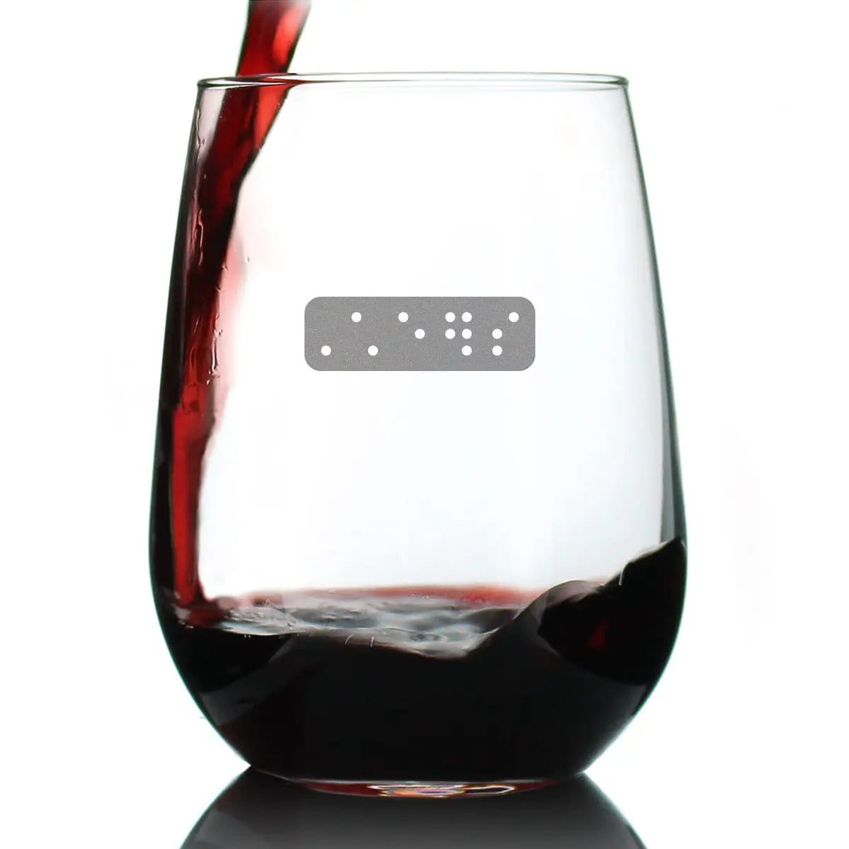 Etched Stemless Wine Glass | 17 oz | Dishwasher Safe | Braille Cheers