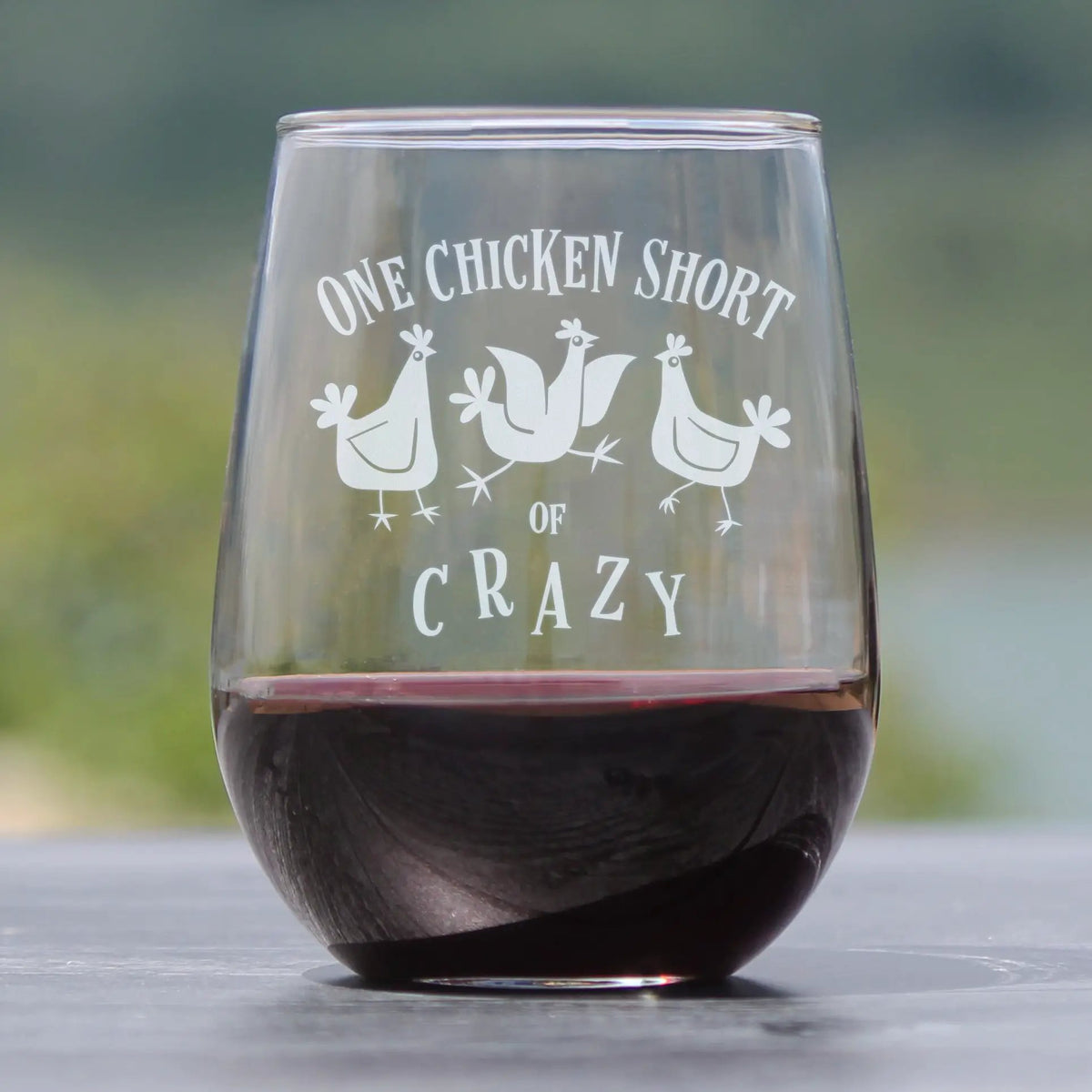 Stemless Wine Glass | 17 Ounce | Hand Etched | Large