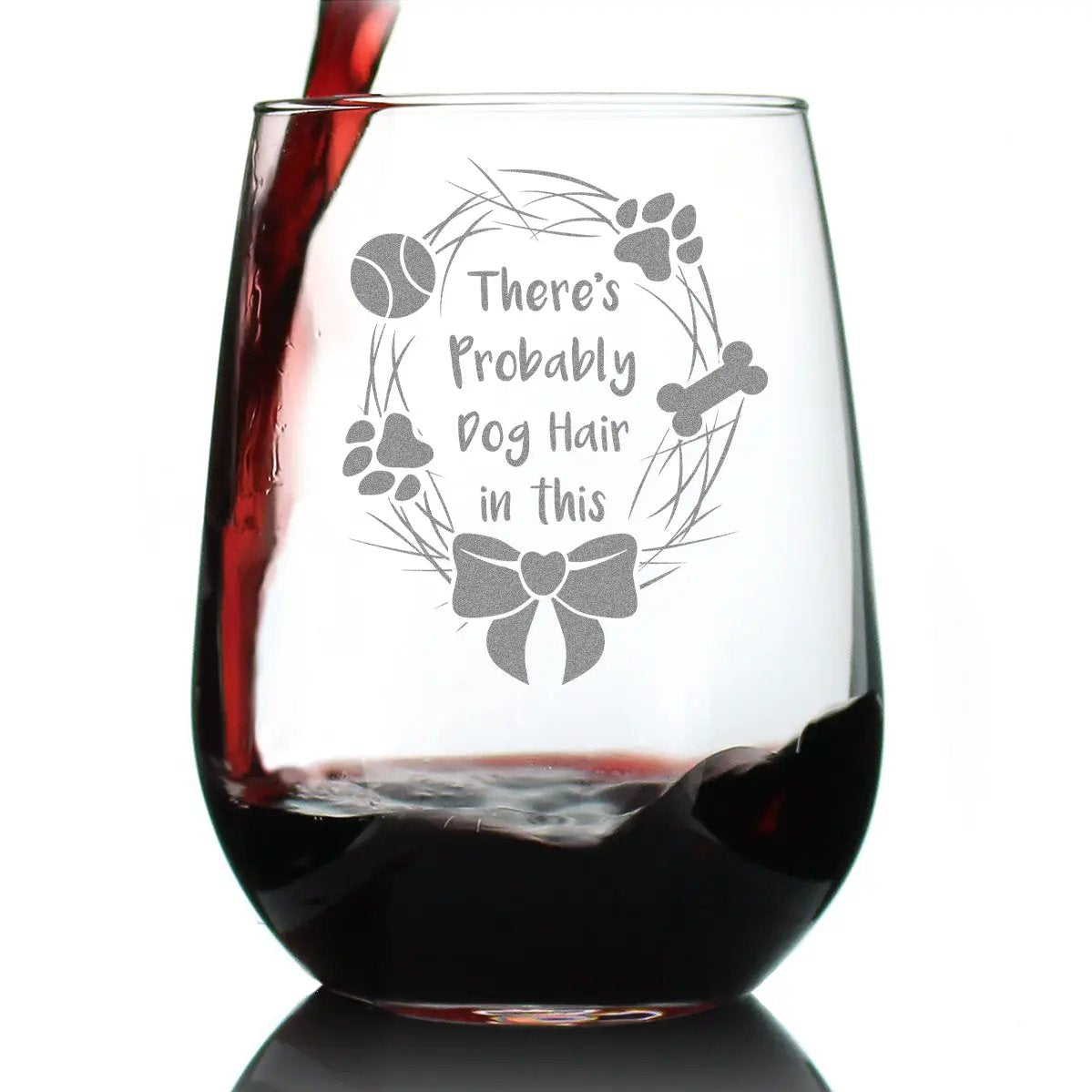 Stemless Wine Glass | 17 Oz Etched Design | Funny Dog Quote | Large