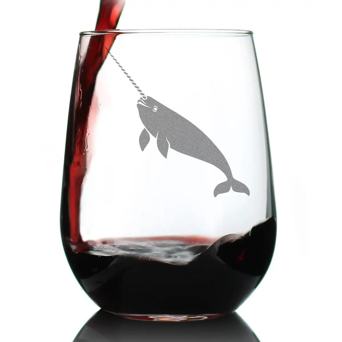 Etched Stemless Wine Glass | 17 oz | Dishwasher Safe | Narwhal Engraved