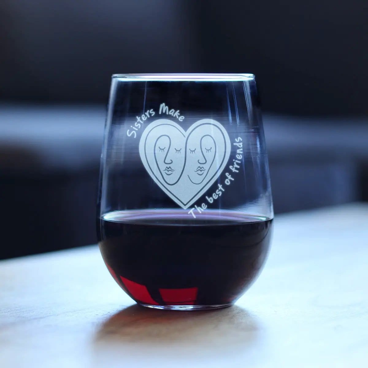 Stemless Wine Glass | 17 Oz | Hand Etched Quote | Single