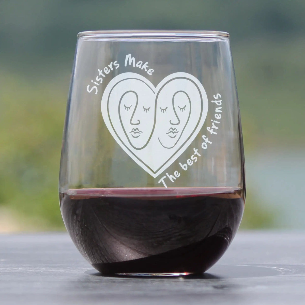 Stemless Wine Glass | 17 Oz | Hand Etched Quote | Single