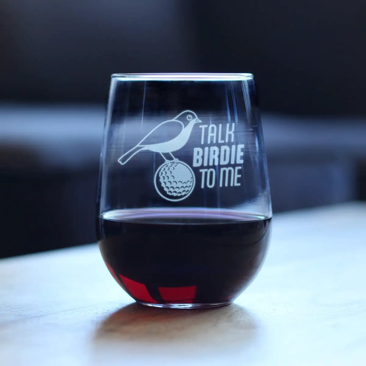 Etched Stemless Wine Glass | 17 oz | Dishwasher Safe | Golf Gifts Engraved