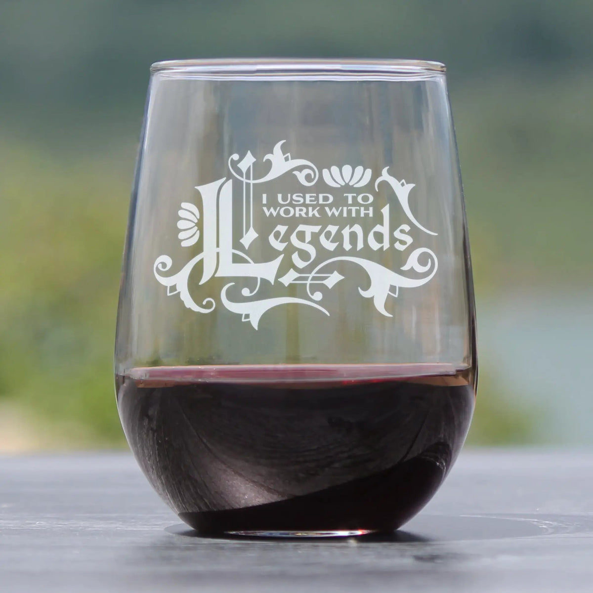 Stemless Wine Glass | 17 Oz | Hand Etched Quote | Retirement